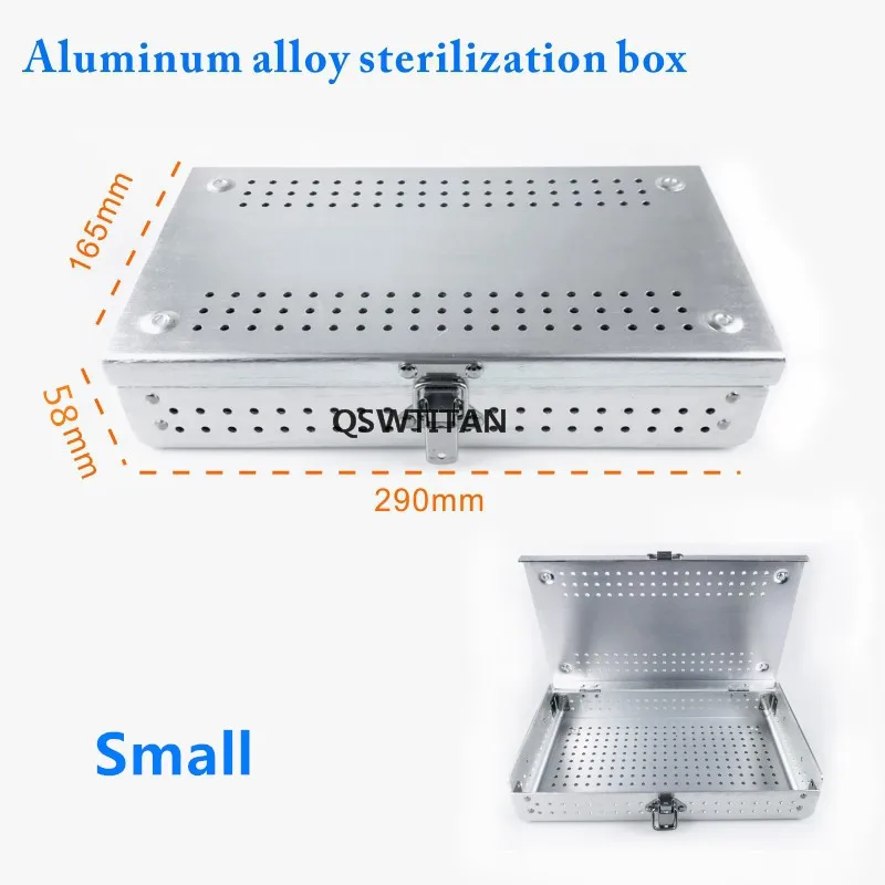 Caixa de esterilização de liga de alumínio, Tray Disinfection Case, Dental Ophthalmic Surgical Instruments, 1Pc