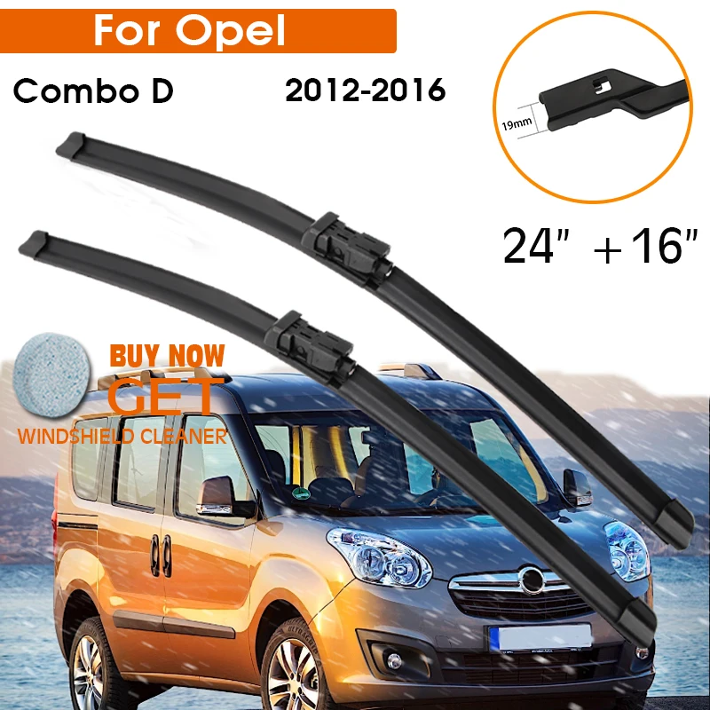 

Car Wiper Blade For Opel Combo D 2012-2016 Windshield Rubber Silicon Refill Front Window Wiper 24"+16" LHD RHD Auto Accessorie