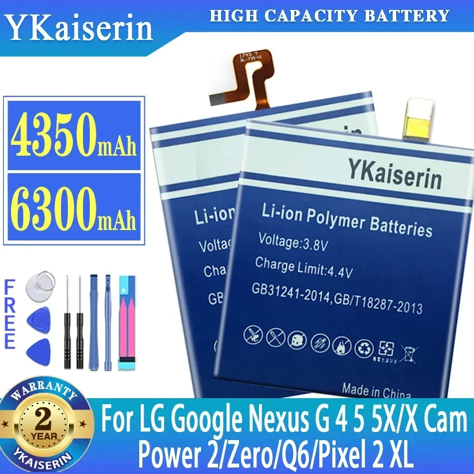 YKaiserin Battery for LG Google for Nexus G 4 5 5X/X Cam Power 2 Zero Q6 Pixel 2 XL E980 D820 D8 M320N BL T19 T22 T23 T24 T33