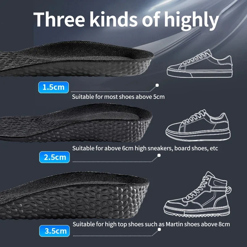 1Pair Height Increase Insoles Men Women EVA Sports Shock Absorption Shoes Insole for Feet Arch Support Orthopedic Shoe Pads image 6