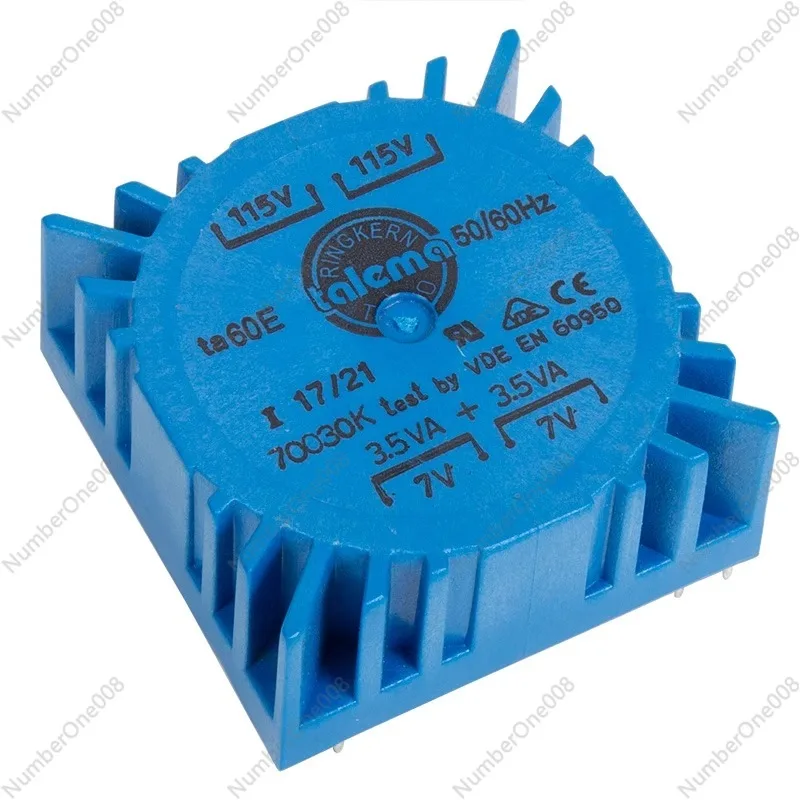 

2*7 В 7 Вт новый оригинальный импортный квадратный печатный пластинчатый паяный пластинчатый герметичное кольцо коровьего тороидального трансформатора 7 ВА