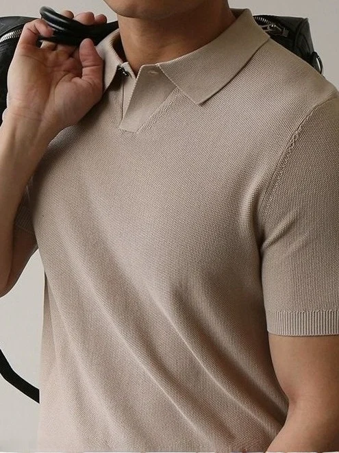 

Новая мужская легкая трикотажная футболка-поло 2025 года для повседневной носки, летняя, дышащая, модная, для деловых встреч и поездок на работу