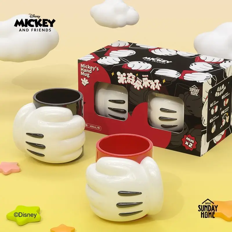 Disney Mickey cartoon cute paw cup creative ceramic mug couple coffee cup desktop decoration housewarming gift wholesale