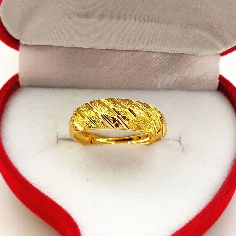 Cincin pembuka bintang kekasih tahan lama untuk pria dan wanita berlapis imitasi asli 18k emas kuning 999 perhiasan 24k Euro tidak pernah F