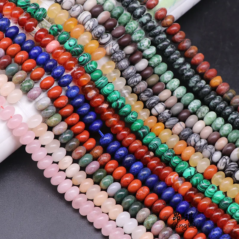 Factory Wholesale Natural Stone Abacus Beads, Separated Beads, Multi-color Scattered Beads Semi-finished DIY Jewelry Accessories