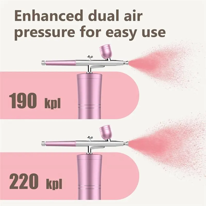 ABJT-For Nails W/32 Psi Compressor Air Brush Painting Set-Rechargeable 0.3Mm Non-Clogging Nozzle For Makeup