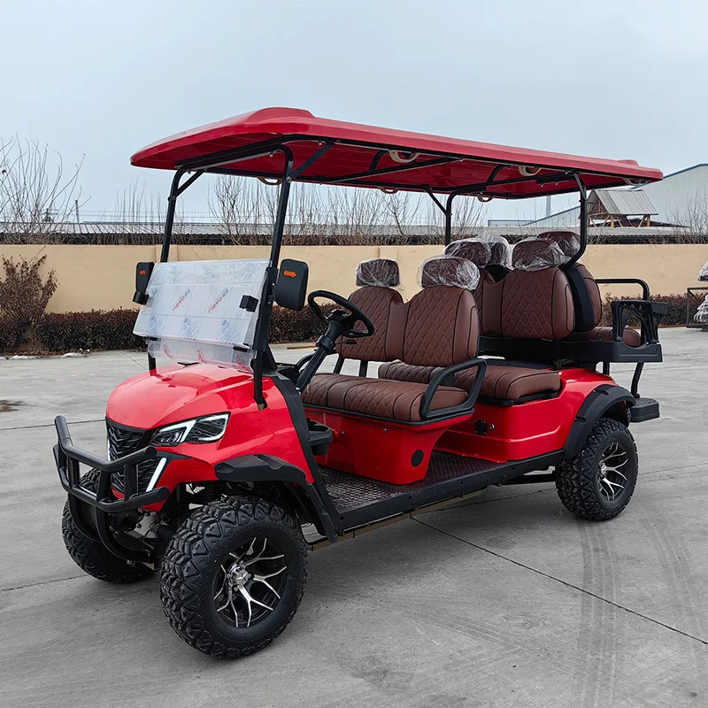 2024 New 4 Passenger Golf Carts Street Legal Car Utility Lifted Solar Panels Electric Golf Cart with 2+2 Seater