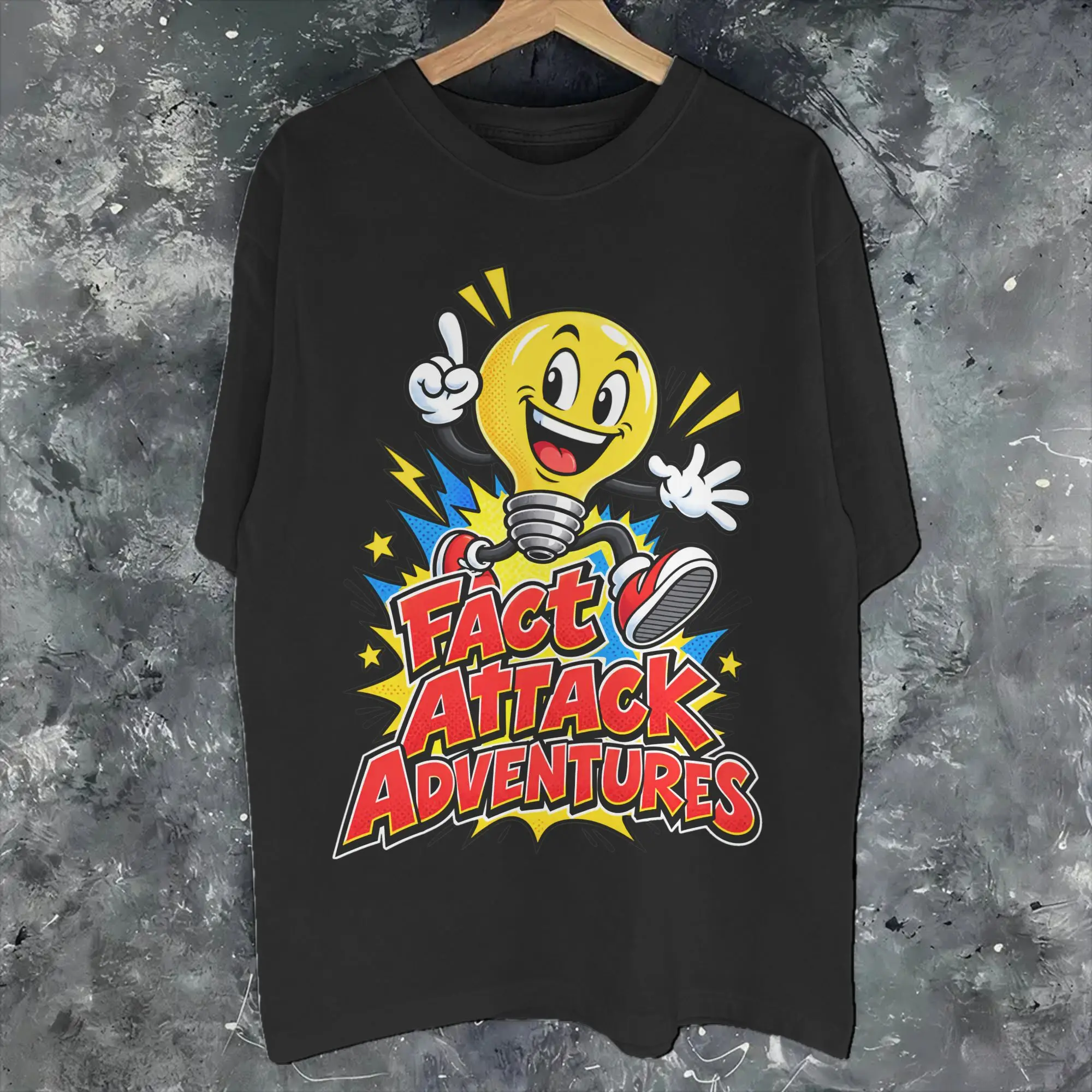 Fact Attack Adventures Lighty Graphic T Shirts Men Women  Cotton  Tee Shirt Clothes