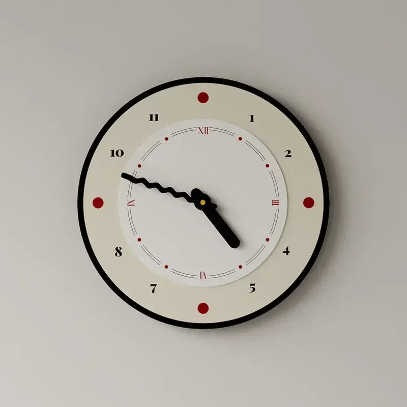 Cartoon Cream Air Wall Clock Living Room Simple Modern Wall Watch Atmospheric Household Bedroom Decoration Super Quiet Clock New