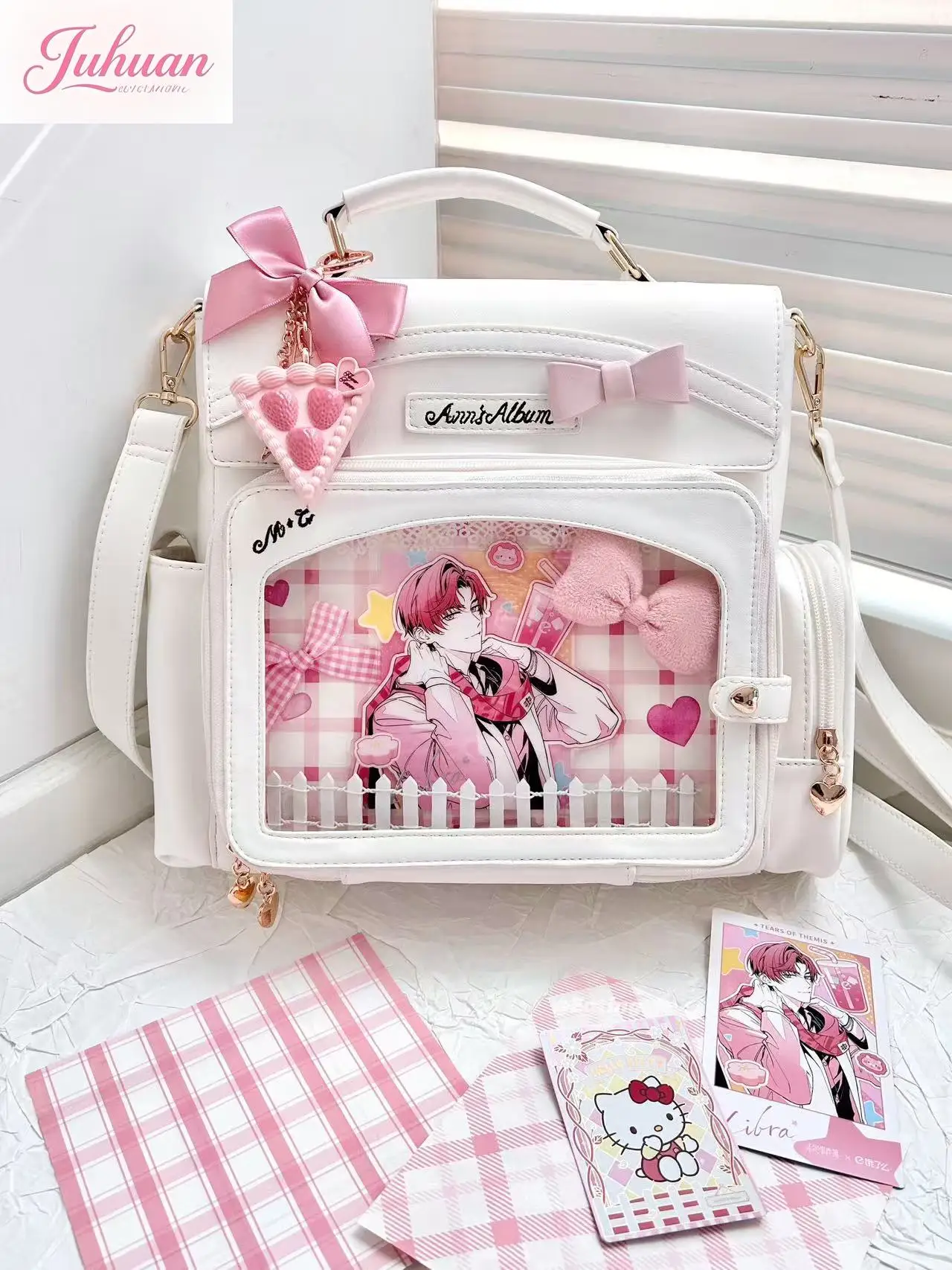 

Оригинальный милый бант в стиле Лолиты на одно плечо, косой размах, карамельный цвет, книга памяти, боль на плечо, маленькая сумка для еды, сумка Lta, рюкзак