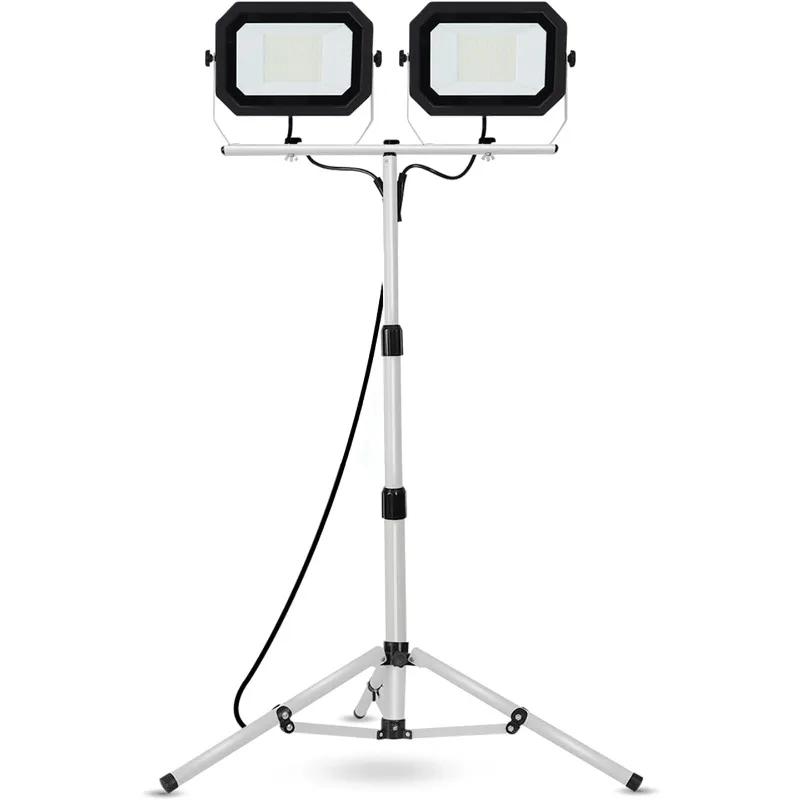 

20000 Lumen Work Light with Stand, 200W Dual Head LED Work Light, Waterproof Light with Individual Switch
