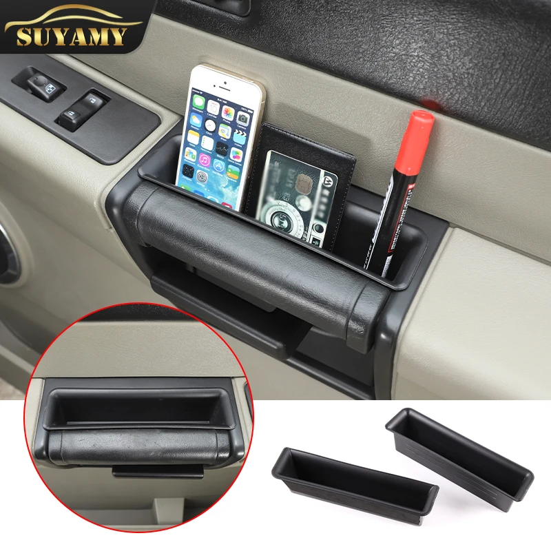 

2Pcs Car Door Handle Armrest Tray Storage Box Organizer Stowing Tidying For Hummer H2 2003-2007 Black Interior Accessories