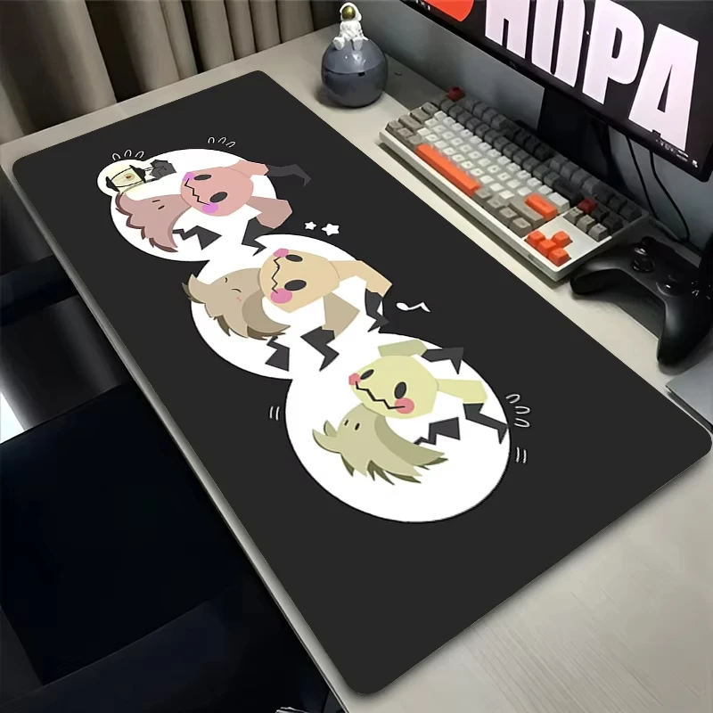 Mauspad Gamer XXL Custom Mauspad P-Pokemon Mimikyu Schreibtischmatten Tisch des Büroteppich Gamer Naturkautschuk Mäusepad Mousepad