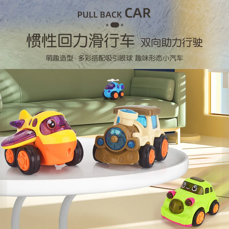 Baby Car Toys Cars Soft & Sturdy Pull Back Car Toys Mini Racing Car Kids Educational Toy for Children Boys Girl 1 2 3 4 5 Years