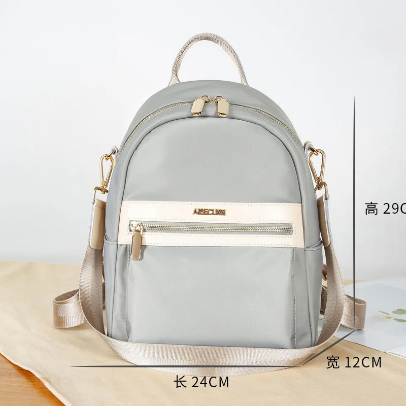 [Premium] Nylon Rucksack Fashion Girl Bookbag Women Shoulder Bag Shopping Black Backpack Travel Outdoors