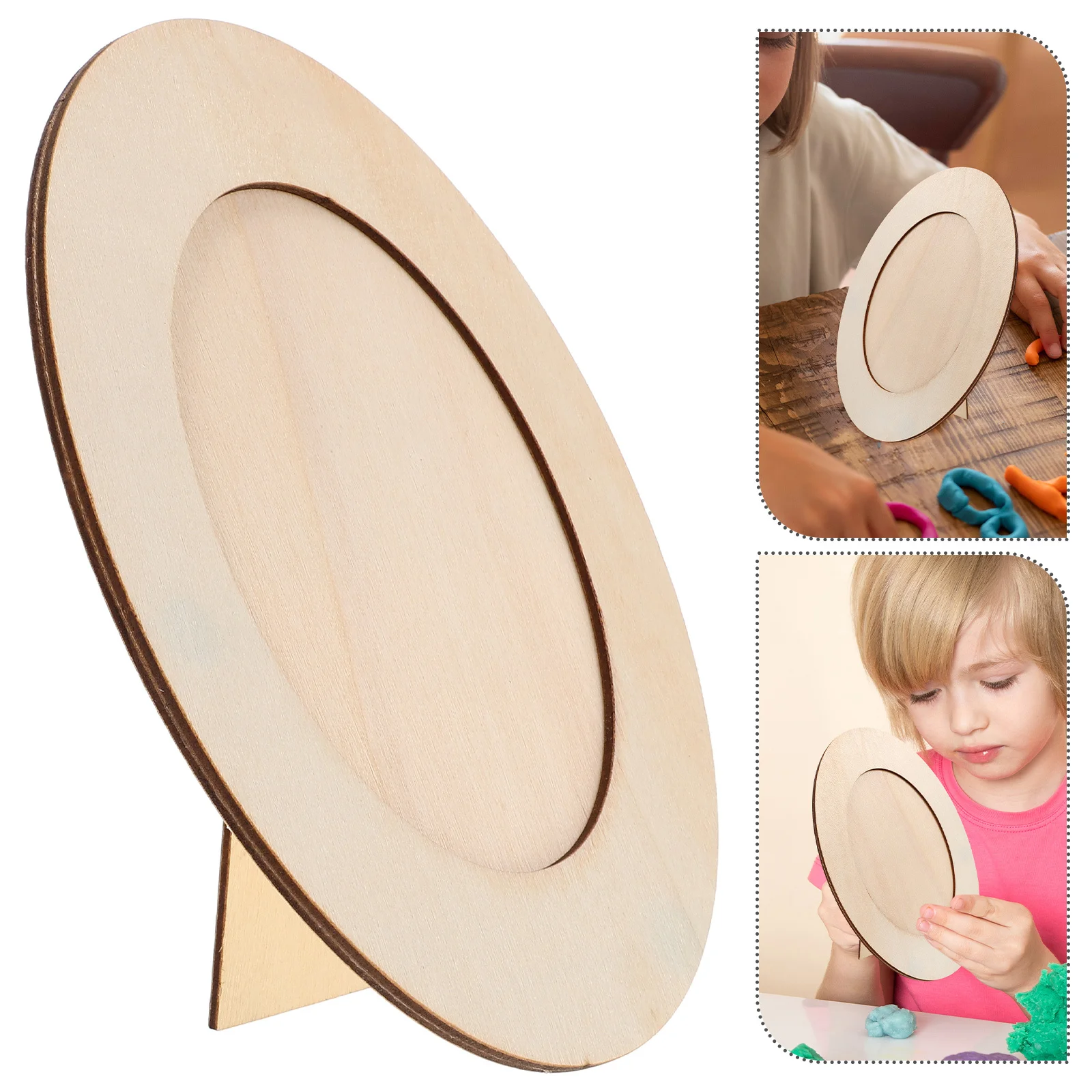 

DIY Wooden Picture Frame Kit Unfinished Oval Frames for Kids Crafts Arts Decorate Home Preschool Education Projects