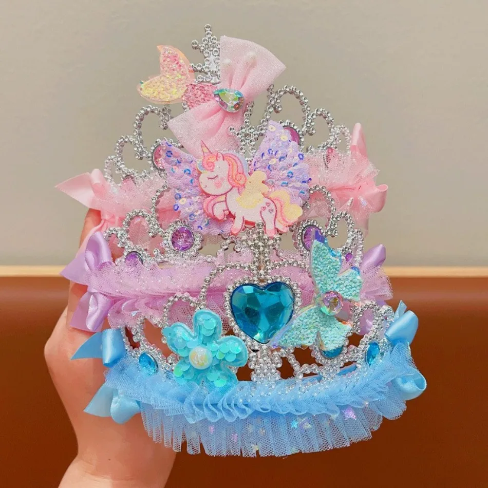 

New Anime Frozen Children's Headband Kawaii Princess Elsa Crown Dress Accessories Girls Hair Accessories Gifts Elsa Crown TM04
