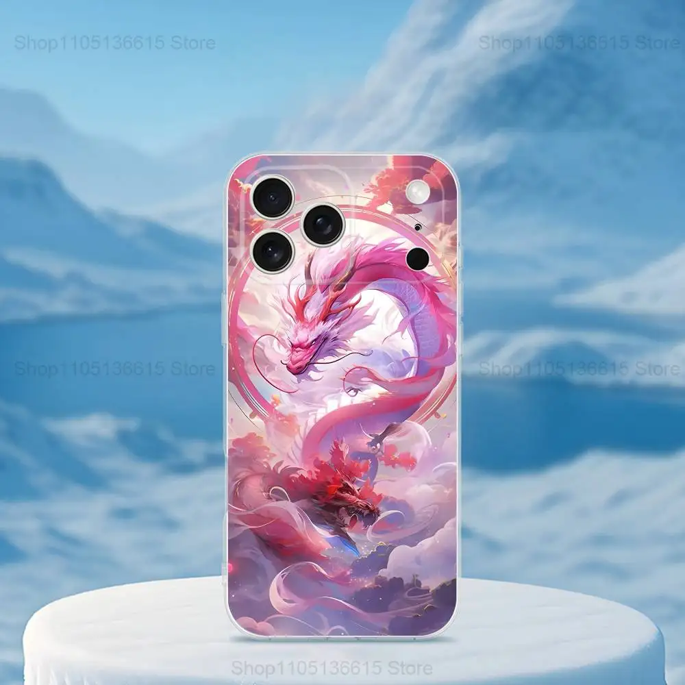 Funda de teléfono Fierce Cool Dragon para iPhone 16,15,14,13,12,11,17 Pro,Max,Plus,X,XS,XR,SE,Mini cubierta suave transparente