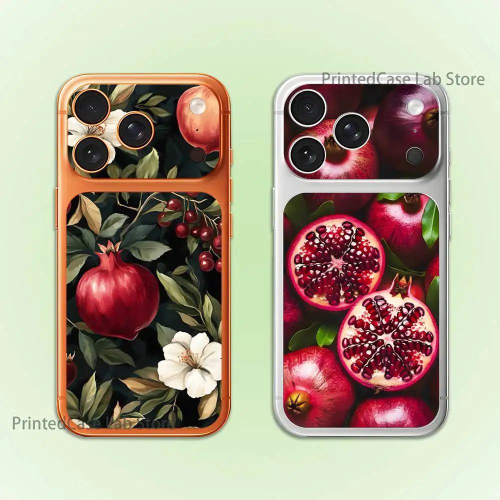 

Милый чехол-наклейка с гранатом из волокнистой кожи для iPhone 17 Pro Max