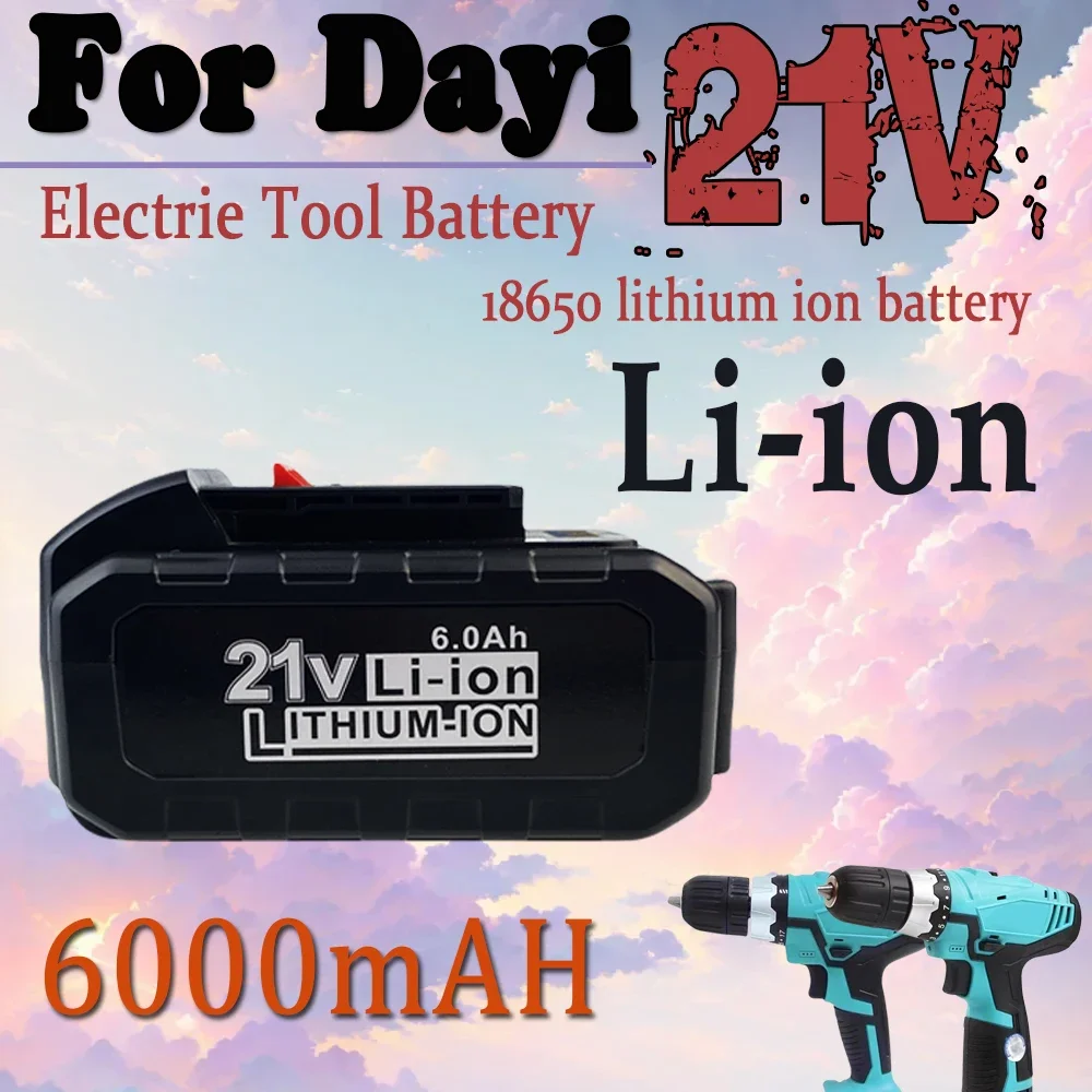 Per Dayi 21V 6000mAh Power Tool batteria al litio ricaricabile chiave elettrica a batteria chiave a percussione per auto