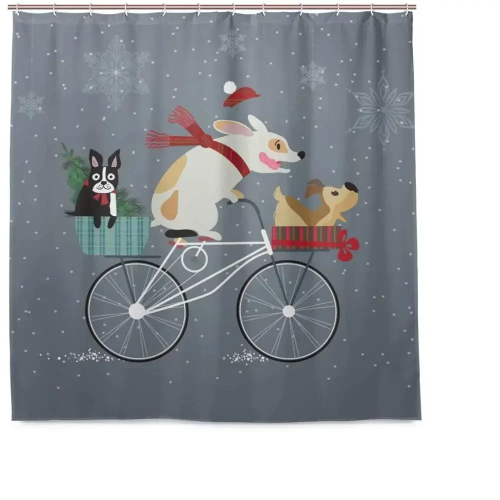 Bathroom Shower Curtain Bicycle Animals Waterproof Artistic Polyester Fabric