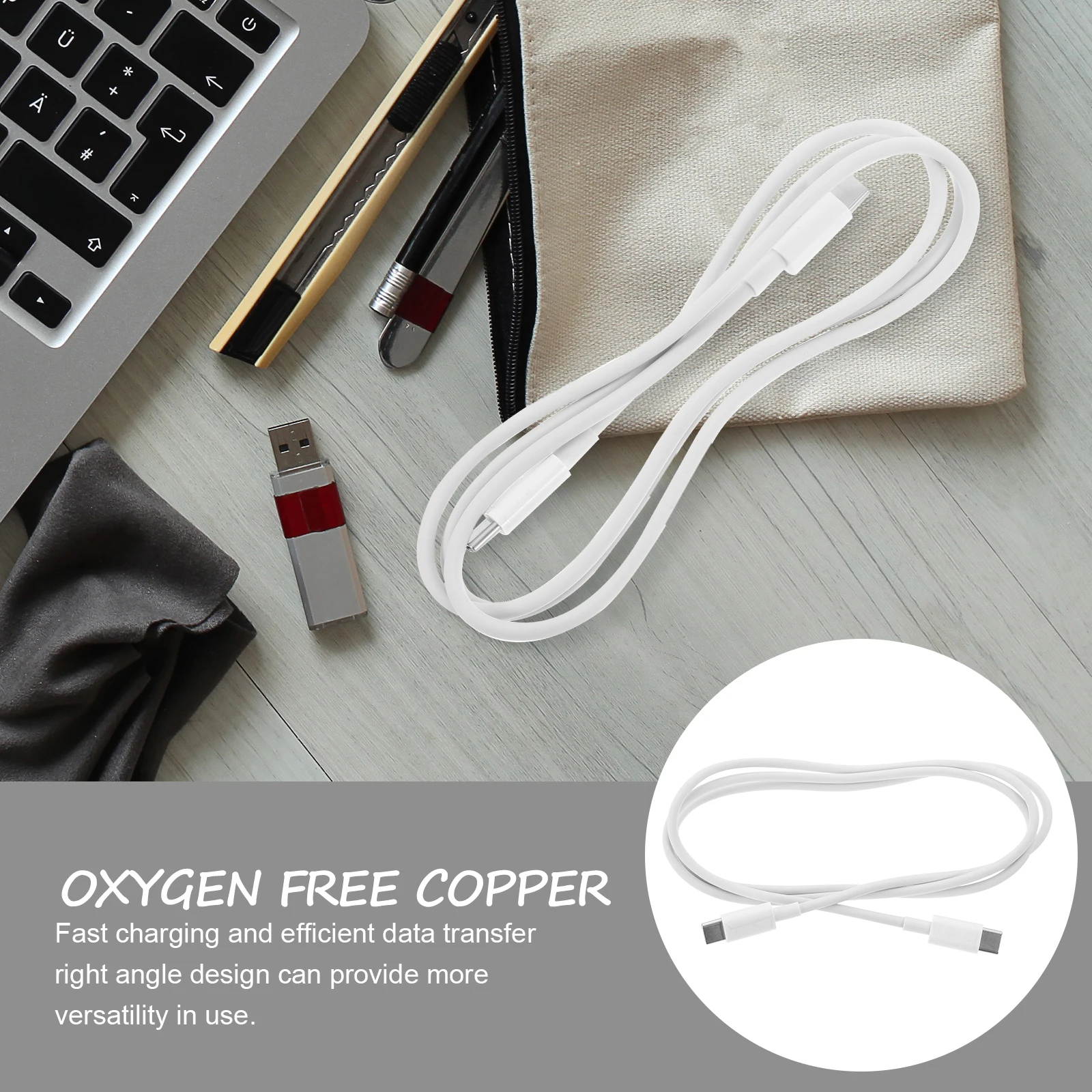 

2pcs Usb-C Fast Charging Cable High Speed Usb To Usb C Durable Flexible Cord For Home Office Travel Use Type C Charging