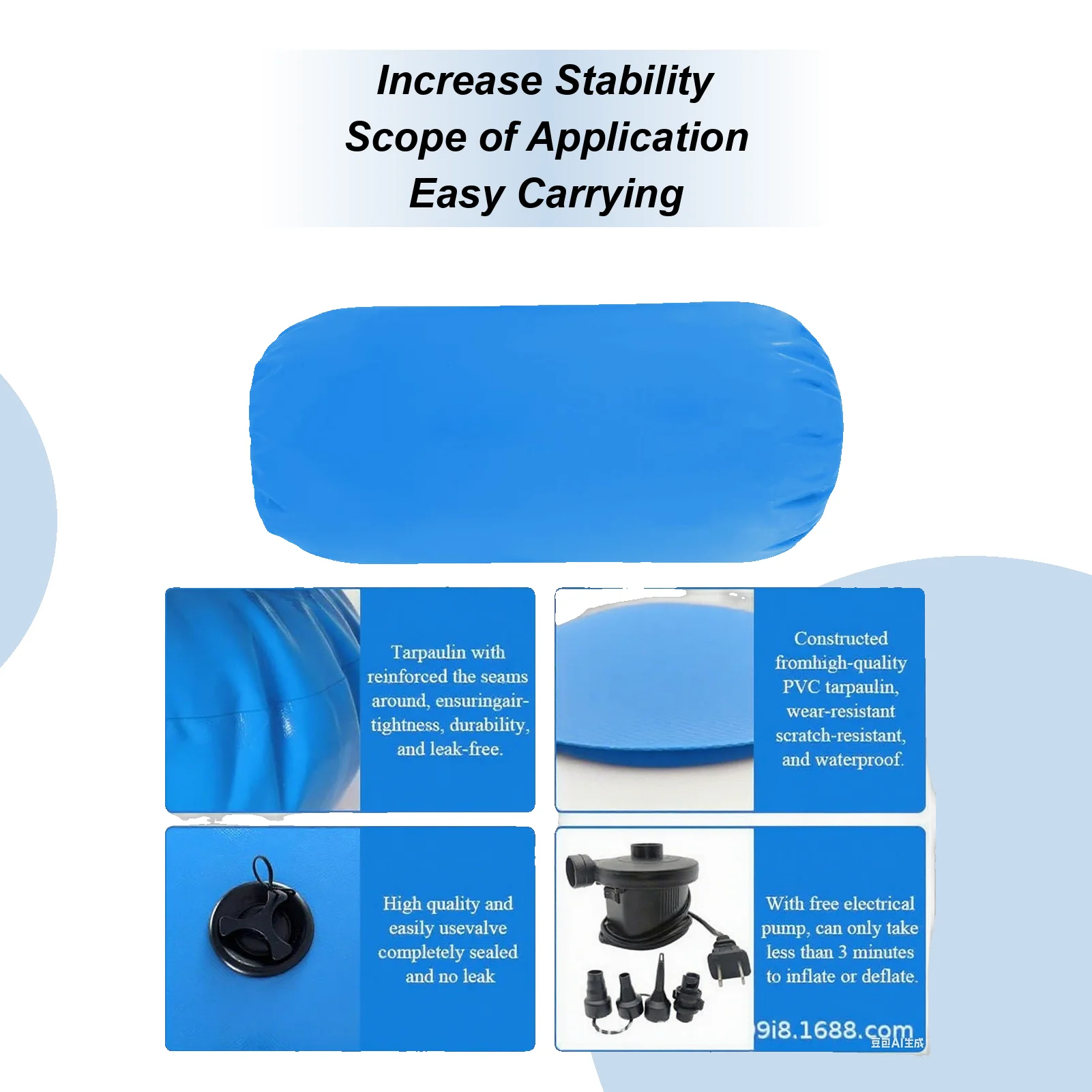 Air Barrel Inflatable Gymnastics Roller Barrel Back Handspring Trainer With Pump For Balance Practice Yoga Cheerleading Gym