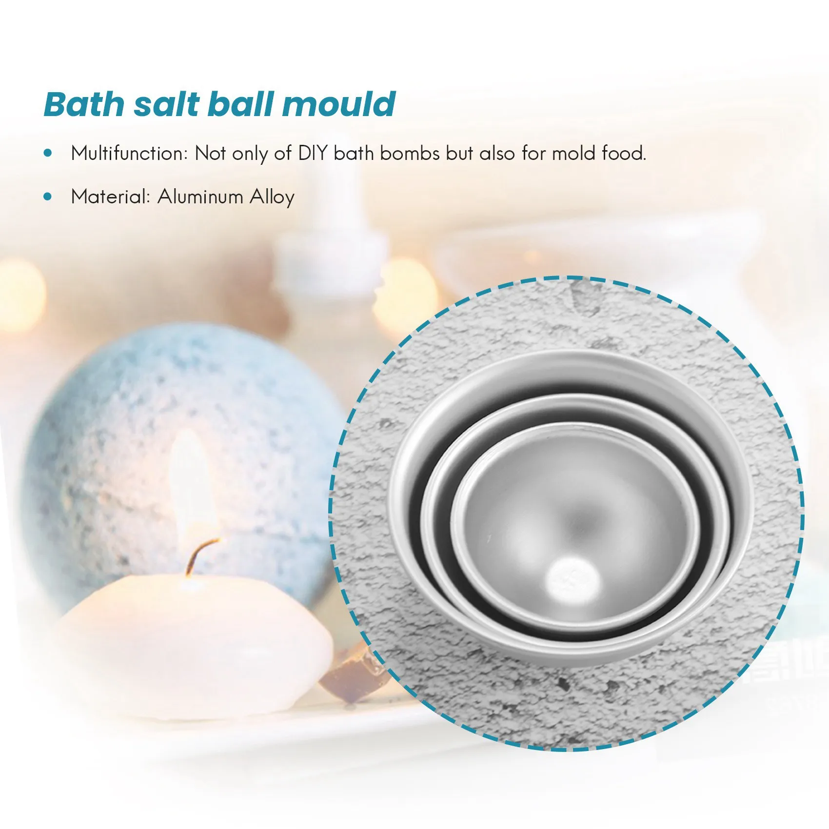 

30PCS- Bath Bomb Mold Kit, 15 Set 3 Size Mold & Bath Bombs Press For DIY Making Supplies HOT