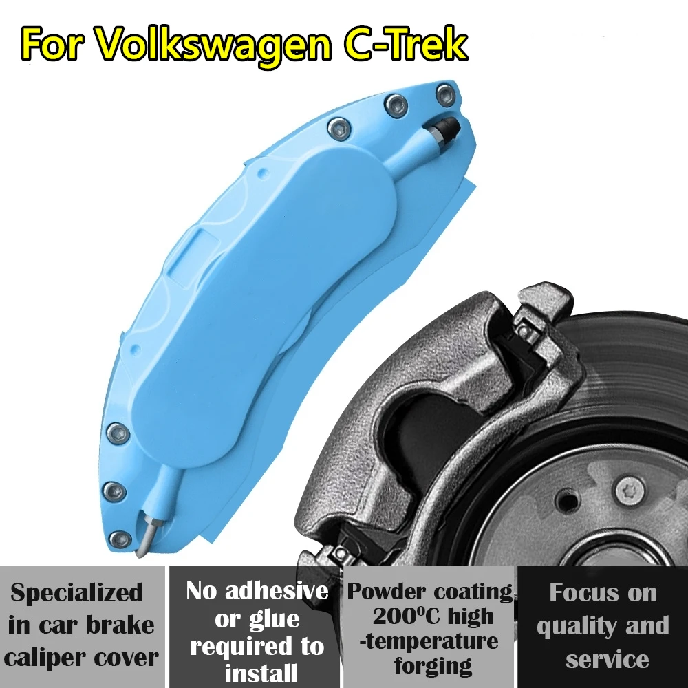 For VW Volkswagen C-TREK Car Brake Caliper Cover Aluminum Alloy Metal Kit Fit 1.5L 1.6L 230TSI 2017 2018 2020