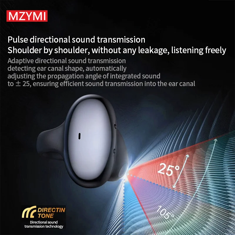 MZYMI HM20 nuova cuffia Bluetooth senza fili Clip per l'orecchio Sport Running Headset ENC Noise Cancelling Touch Control auricolare con microfono