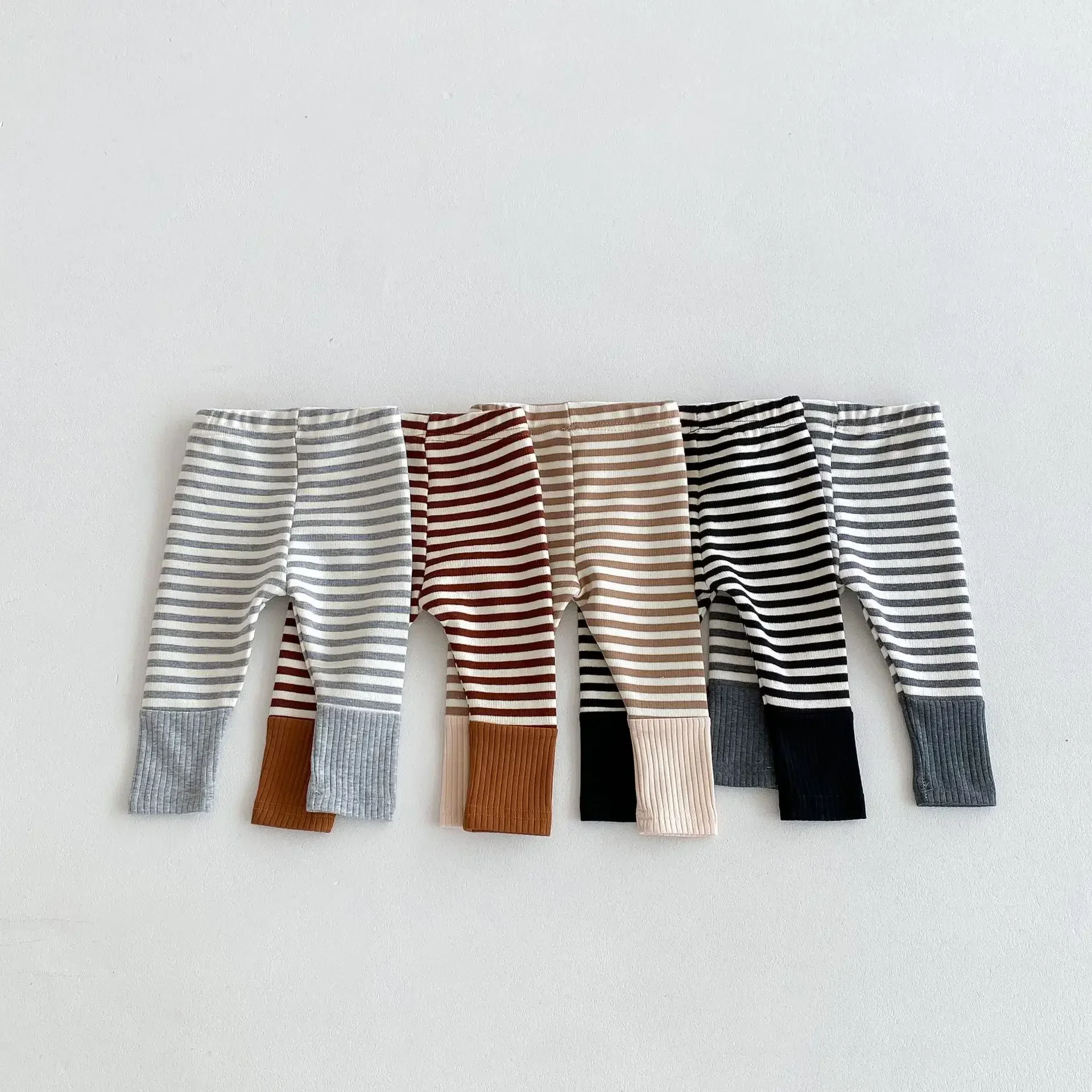 Viser à rayures colorés pour bébés garçons et filles, leggings pour bébés, vêtements pour nouveau-nés, polyvalents, automne, nouveau, 2024