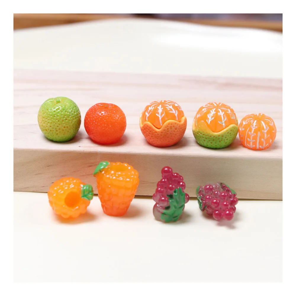 Mini Resin Fruite Raspberry Accessorie Flatback Fruits Strawberry For DIY Fashion Handmade Earring Making Doll House