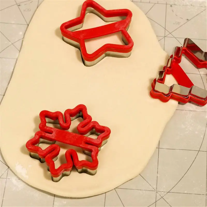 Christmas Cookie Mold Cookie Cutter Silicone Mold Gingerbread Man Christmas Tree Fruit Cutter Cake Baking Accessories