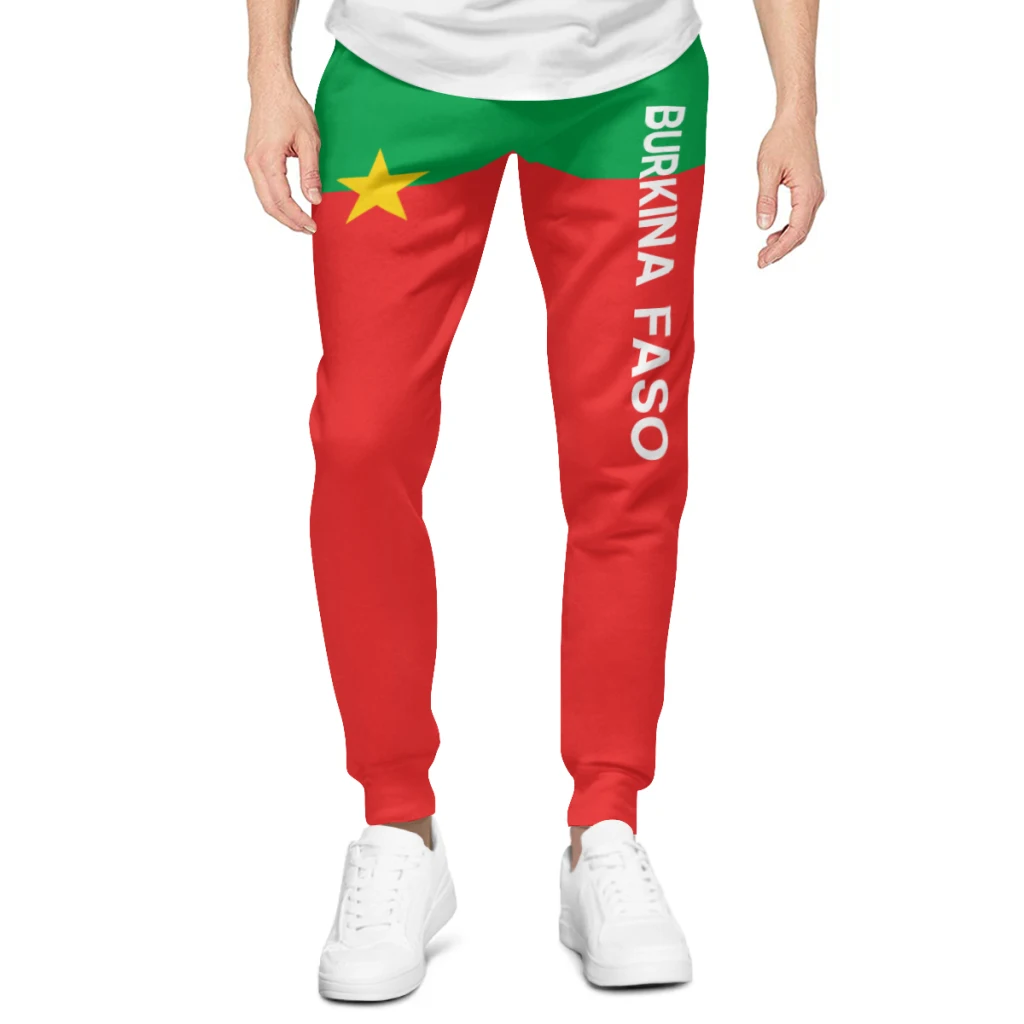 Mens Sweatpants Burkina Faso Flag Pants with Pockets Joggers Soccer Football Multifunction Sports Sweat With Drawstring