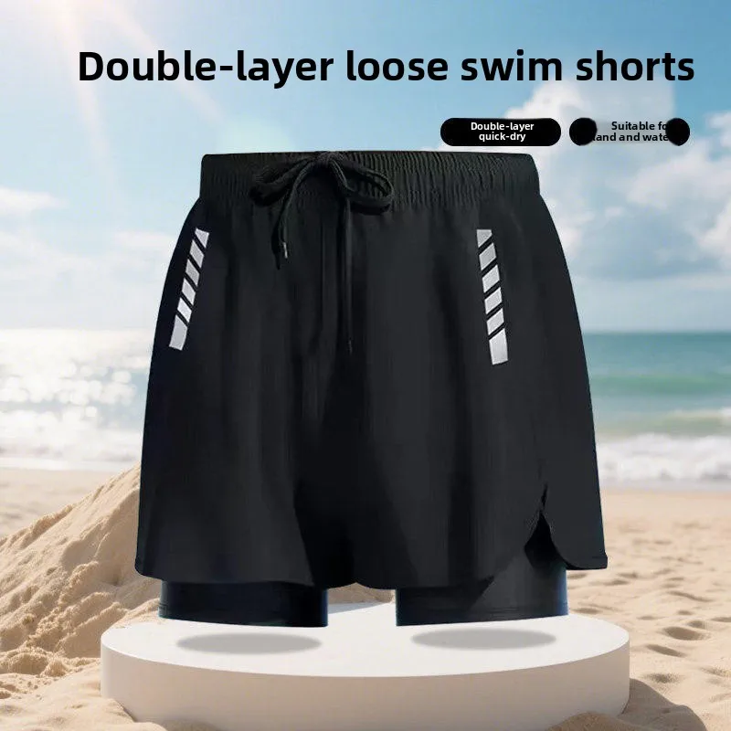 Men's Ice Silk Running Shorts Outdoor Sports Quick Dry Three-quarter Length Basketball Straight Leg Athletic Training Pants