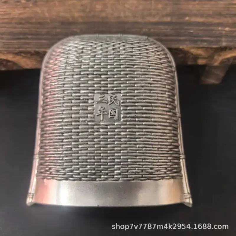 Antique-style brass craft, silver-plated, small dustpan for attracting wealth and treasures, home decoration ornament