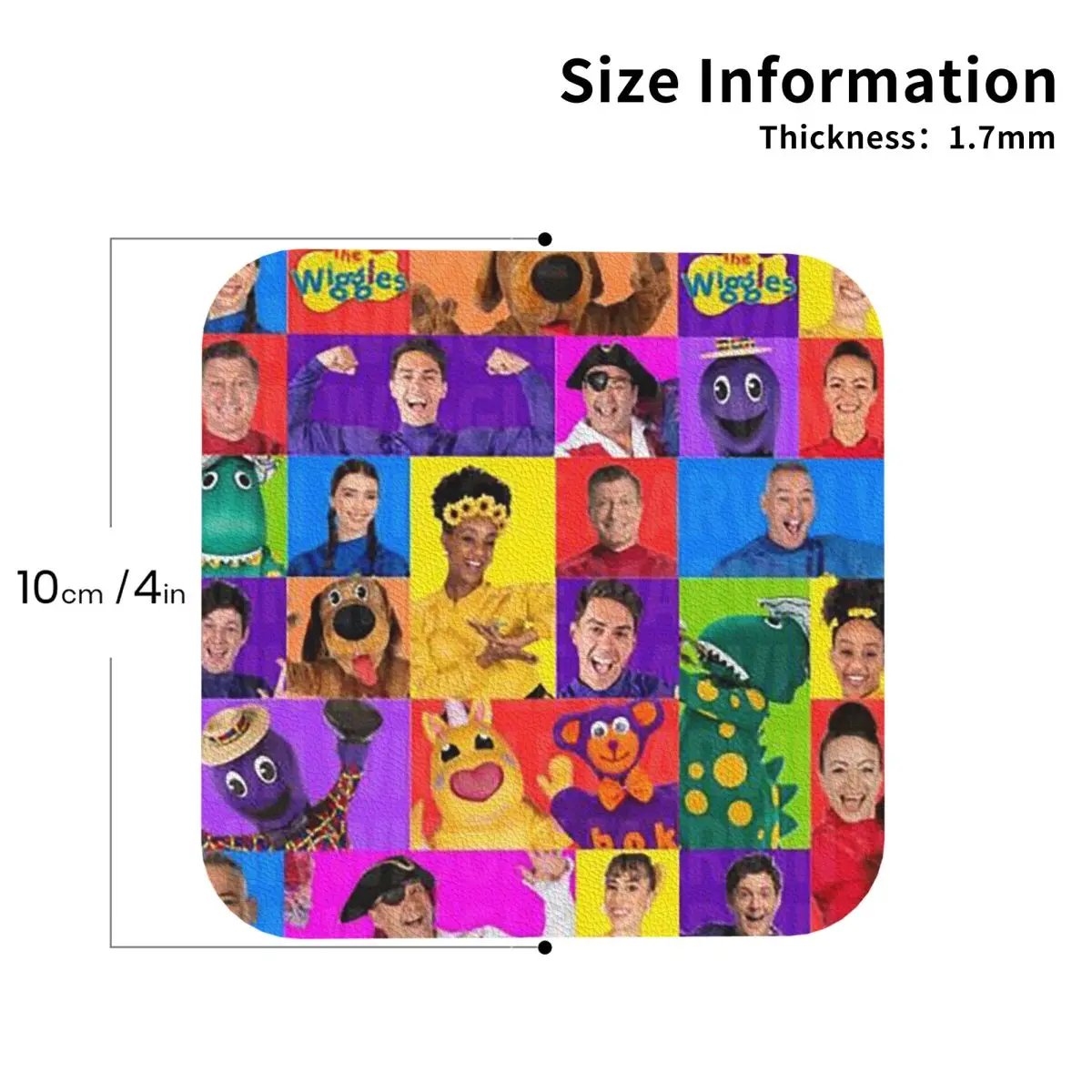 

The Wiggles Tv Show Music Band Coasters Leather Placemats Non-slip Insulation Coffee Mats For Home Kitchen Dining Pads Set of 4