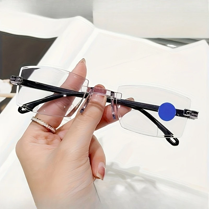 

10 шт. очков для чтения с защитой от синего света, ультралегкие безрамные очки для чтения с огранкой в форме бриллианта