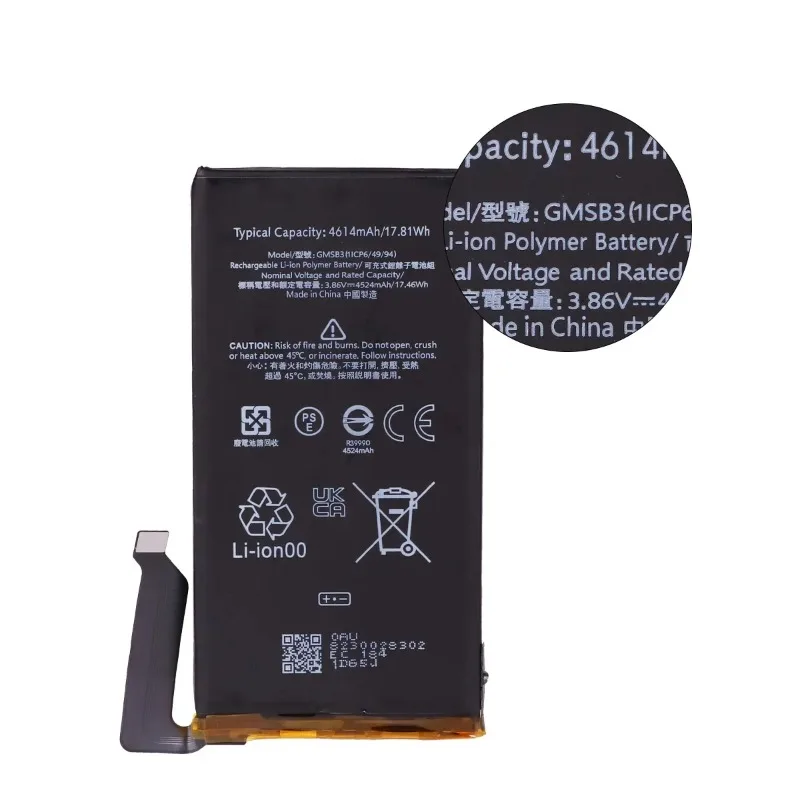 For HTC Google Pixel 6 Pixel6 Mobile Phone GMSB3 4614mAh Replacement Battery 2pcs