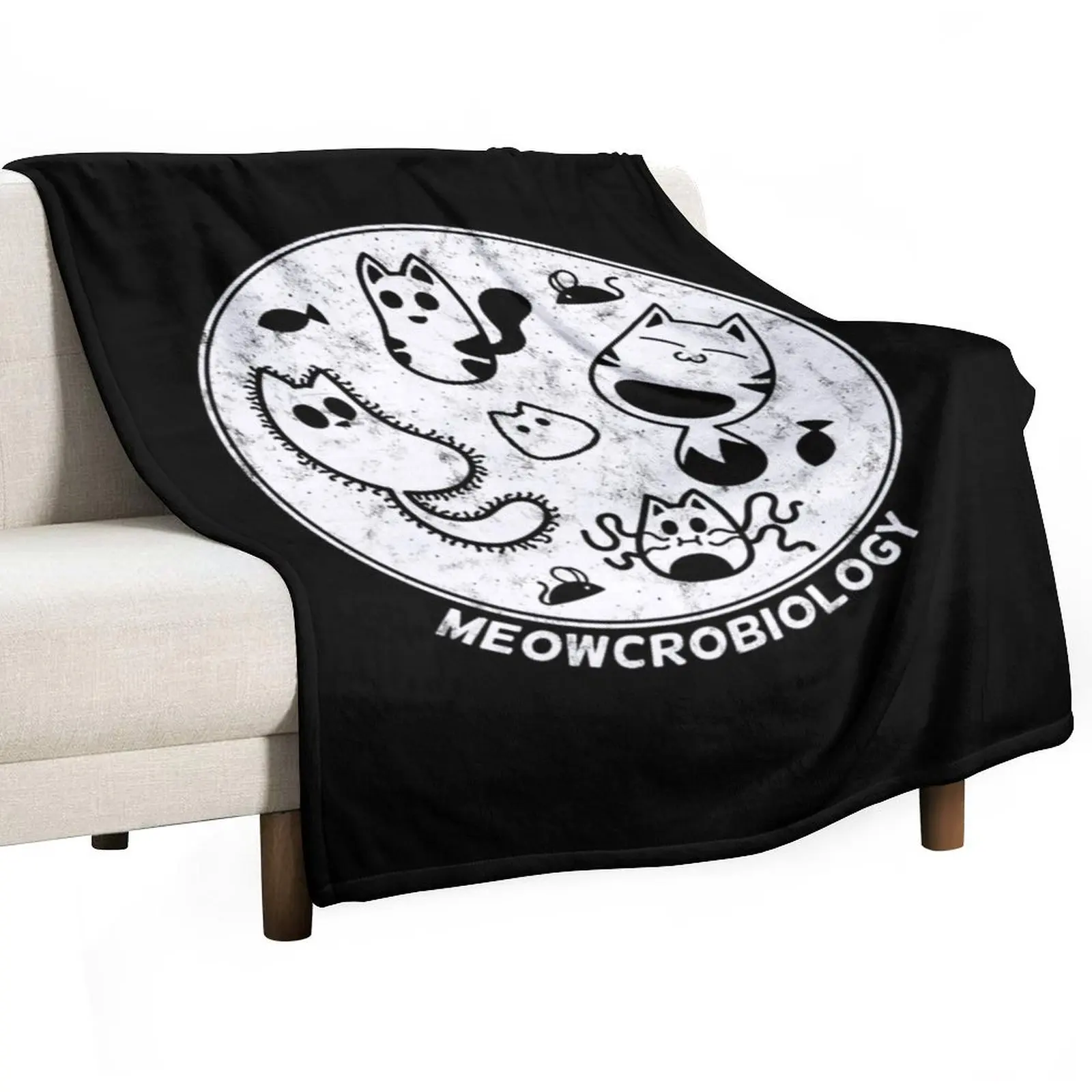 

Meowcrobiology Throw Blanket Decorative Sofas Sofas cosplay anime halloween Blankets