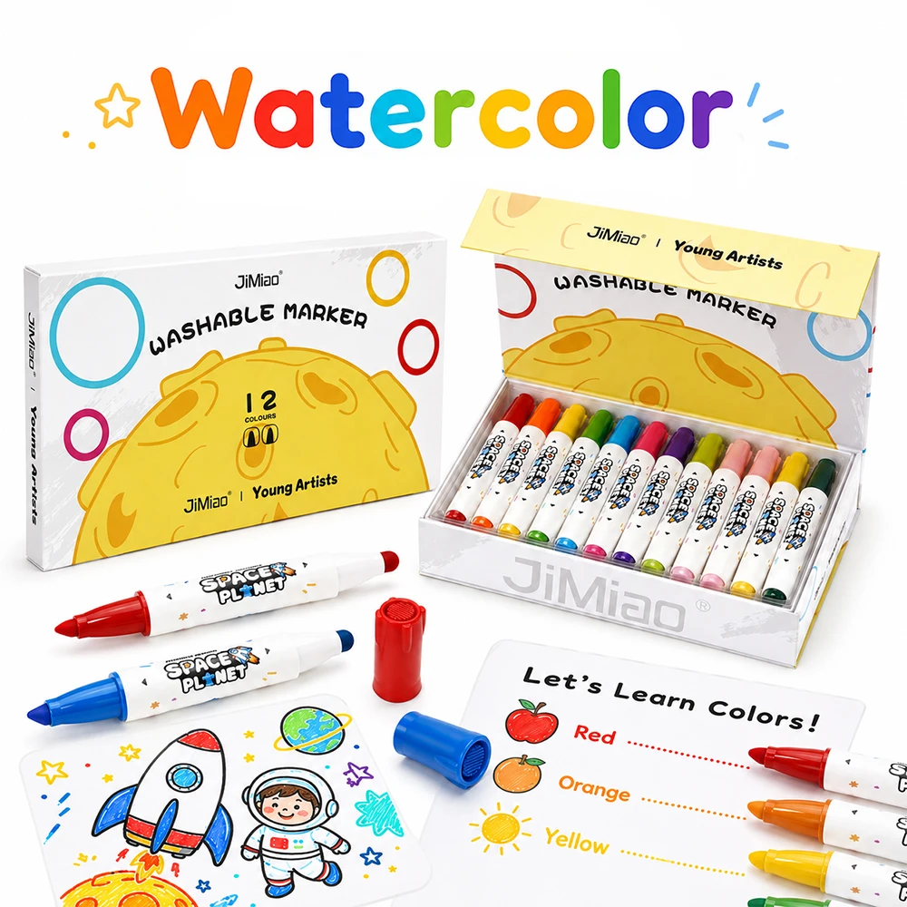 

12/24/36 Colors Rocket Acrylic Markers Dual Tip Creation Painting Decoration DIY Handicrafts Graffiti Art Class Home Supplies