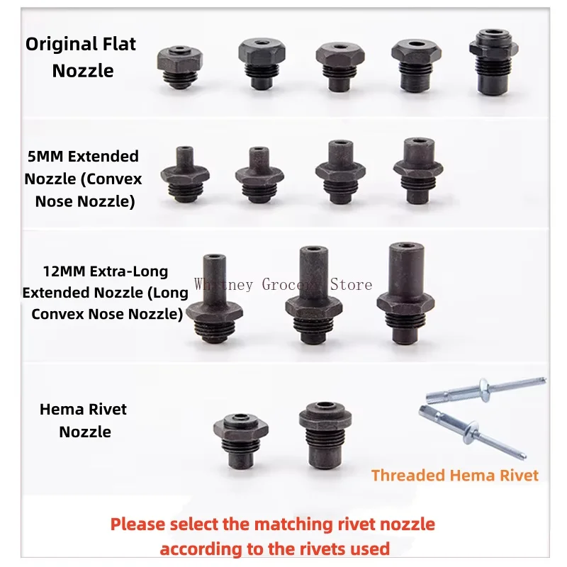 Pneumatic 3.2/4.0mm Vertical Rivet Accessories Nozzle Core Pulling Nozzle Lengthened 4.8