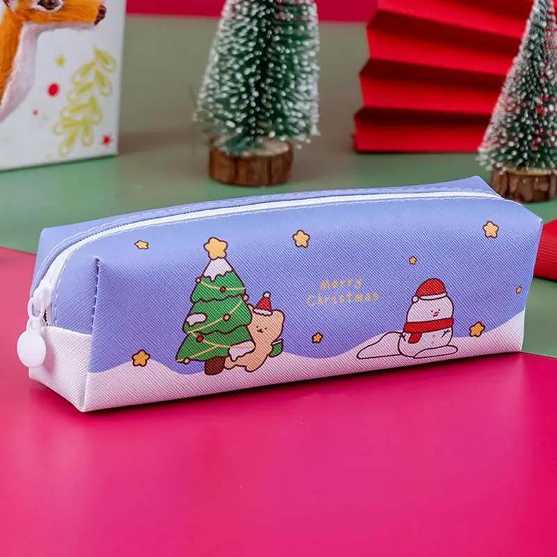 Large Capacity Pencil Case Christmas Cartoon Big Capacity Cute Pencil Case Pencil Organizer Stationery Storage Bag For Teens