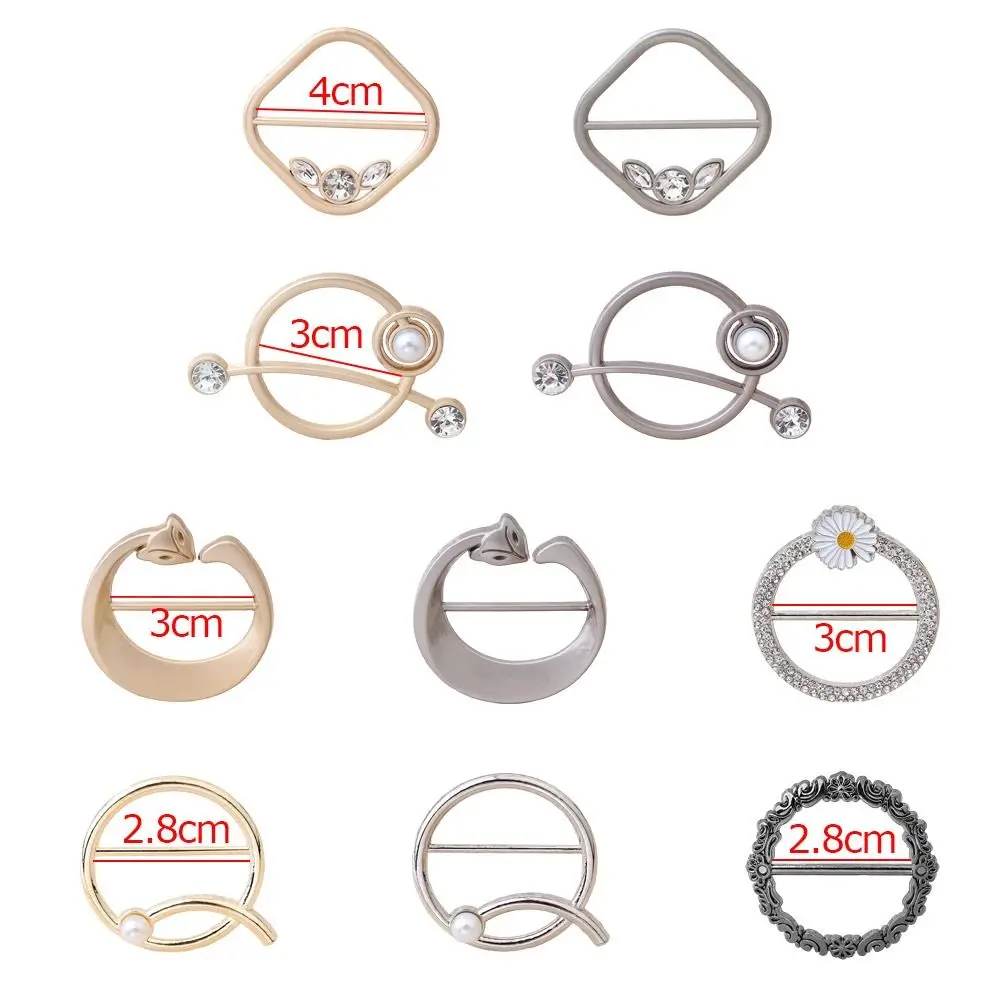 Versatile Silk Clasp Clips Scarf Buckle ScarvesRing Shawl T-Shirt Clip Brooch Waist Buckle Brooches Daily Fashion Jewelry