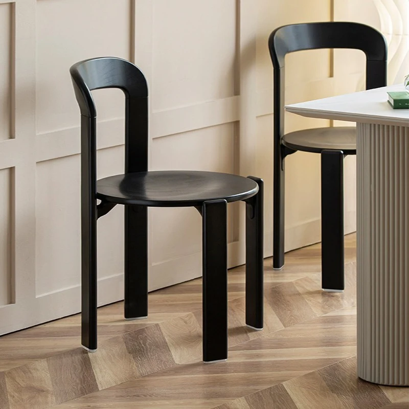 Modern Household Solid Wood Chairs Fashionable Dining Tables And Chairs Can Be Stacked With Mesh Red Dressing Stools