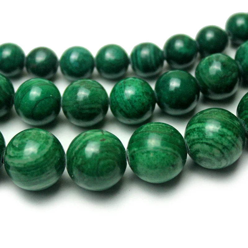 Green Malachite Natural Stone Beads Stripe Round Loose Beads For Jewelry Making DIY Necklace Bracelets Strand 6/8/10MM