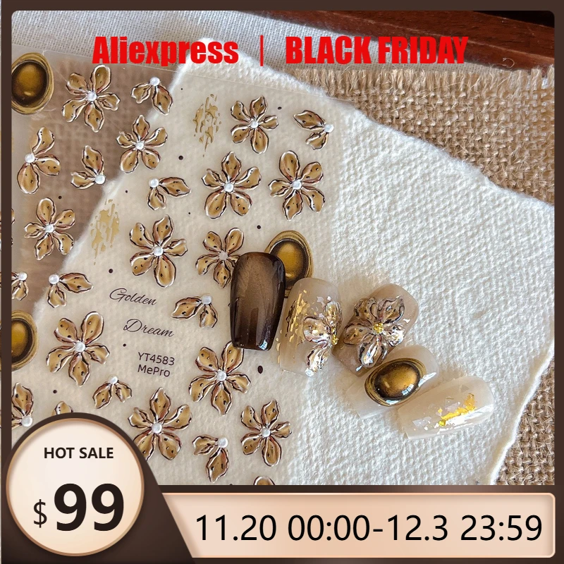 

1 шт., фольга с тиснением дьявола, цветок, наклейка для ногтей, жидкий цветочный лист, клейкая подложка, наклейка для дизайна ногтей, подходит для любой формы ногтей