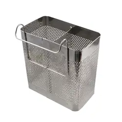 Silver Stainless Steel Chopsticks Rack Space Saving with Hooks Cutlery Drying Basket Hanging Tableware Drainer for Kitchen