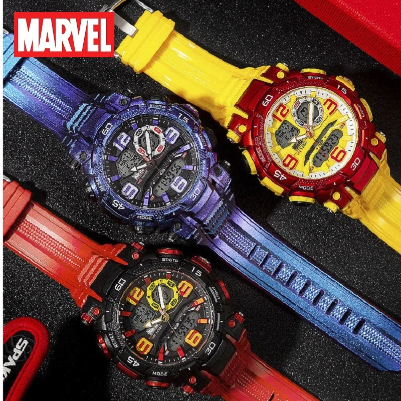 Marvel For Mens Watch Iron Man Dual Display Avengers Male Unisex Electronic WristWatch 100M Waterproof электронные часы мужские