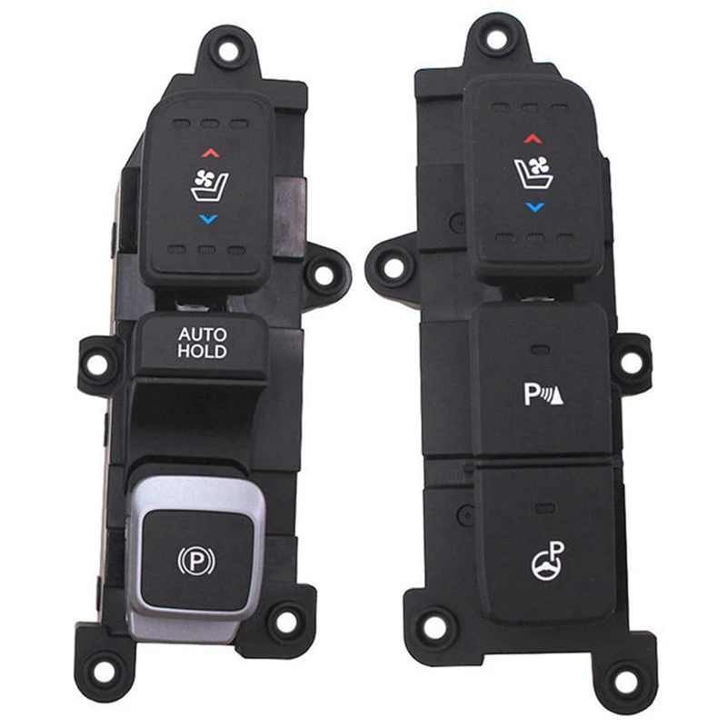 

2 Piece Electronic Handbrake Switch Seat Ventilation Heating Button Switch Assembly Black ABS Car For Santa Fe